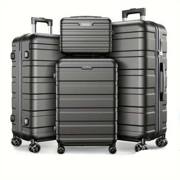 Campmoy Luggage 11 Piece Set,Lightweight Carry On Luggage Suitcase Set with TSA-type Lock & Spinner Wheels Hardside Luggage Set 14in/20in/24in/28in, Black