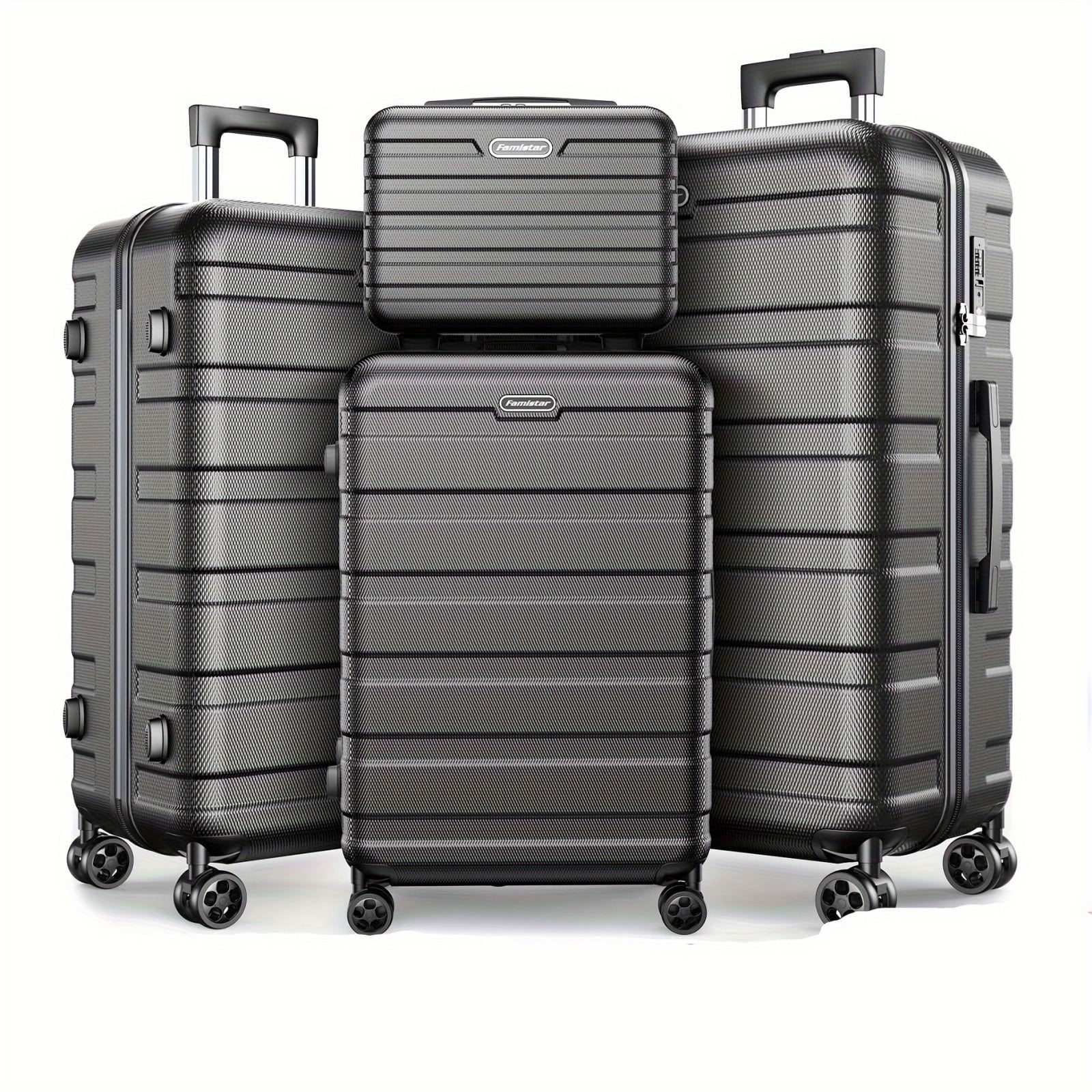 WNANEEZ Luggage 4 Piece Set,Lightweight Carry On Luggage Suitcase Set with TSA Lock & Spinner Wheels Hardside Luggage Set 14in/20in/24in/28in(Blue)