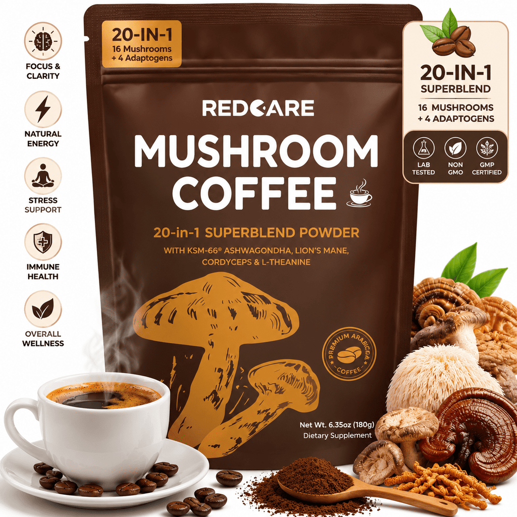 MAJUNES Mushroom Coffee with 16 Superfood Mushrooms Mix with with Lions Mane & Cordyceps Chaga, Everyday focus coffee Low Acid Instant organic Coffee, 30 Servings-6.35oz