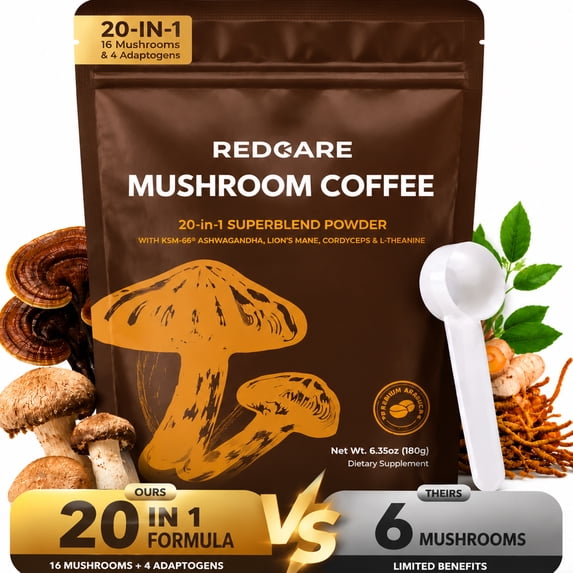 MAJUNES Mushroom Coffee with 16 Superfood Mushrooms & 4 Adaptogens, Instant Mushroom Coffee Supports Focus, Energy & Immune Health, 6.35oz