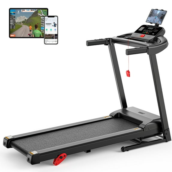 FaayFian Portable Folding Treadmill for Home/Office – Quiet 3.0 HP Motor, 300 lb Capacity, 3-Level Manual Incline, 0.6–7.5 mph, 64 Programs & App Control, Bluetooth Speakers, LED Screen, Shock-Absorbing Deck