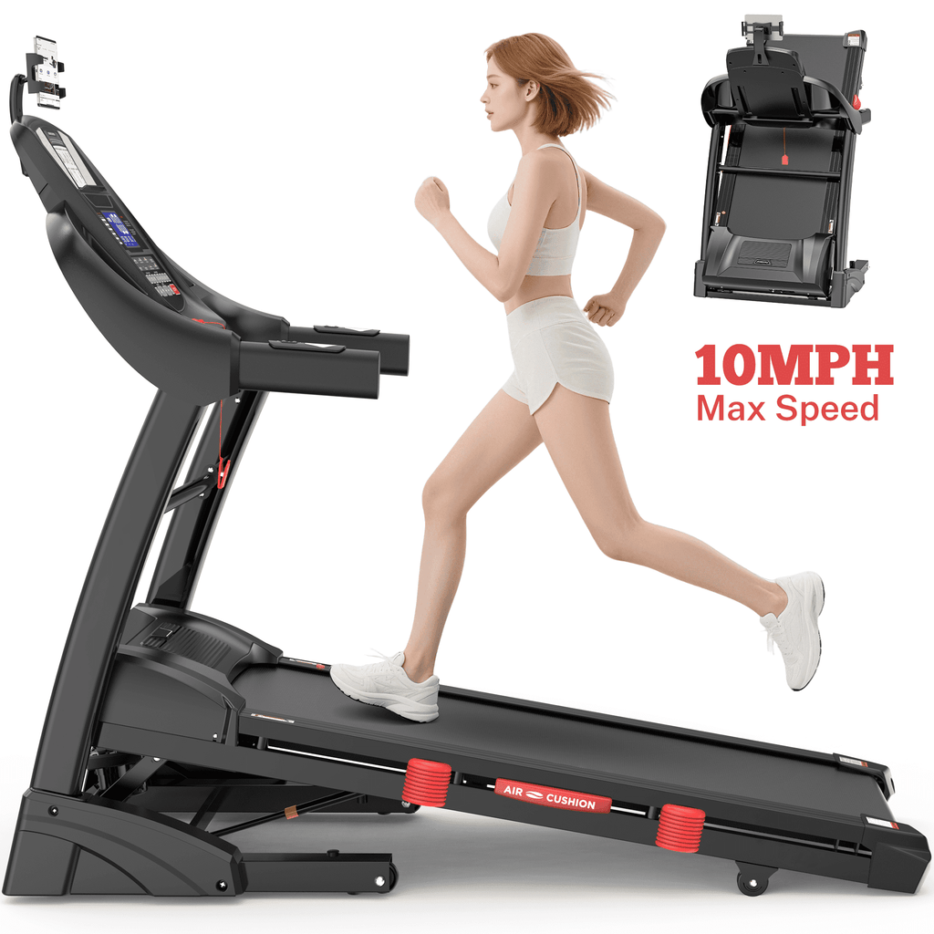 FaayFian Portable Treadmill with 300 lb for Home/Office, 10 MPH Walking Machine Treadmill with Incline up to 15%, Foldable Treadmill with Handles, Low Noise Walking, Exercise Equipment w/71 ProgramsHP