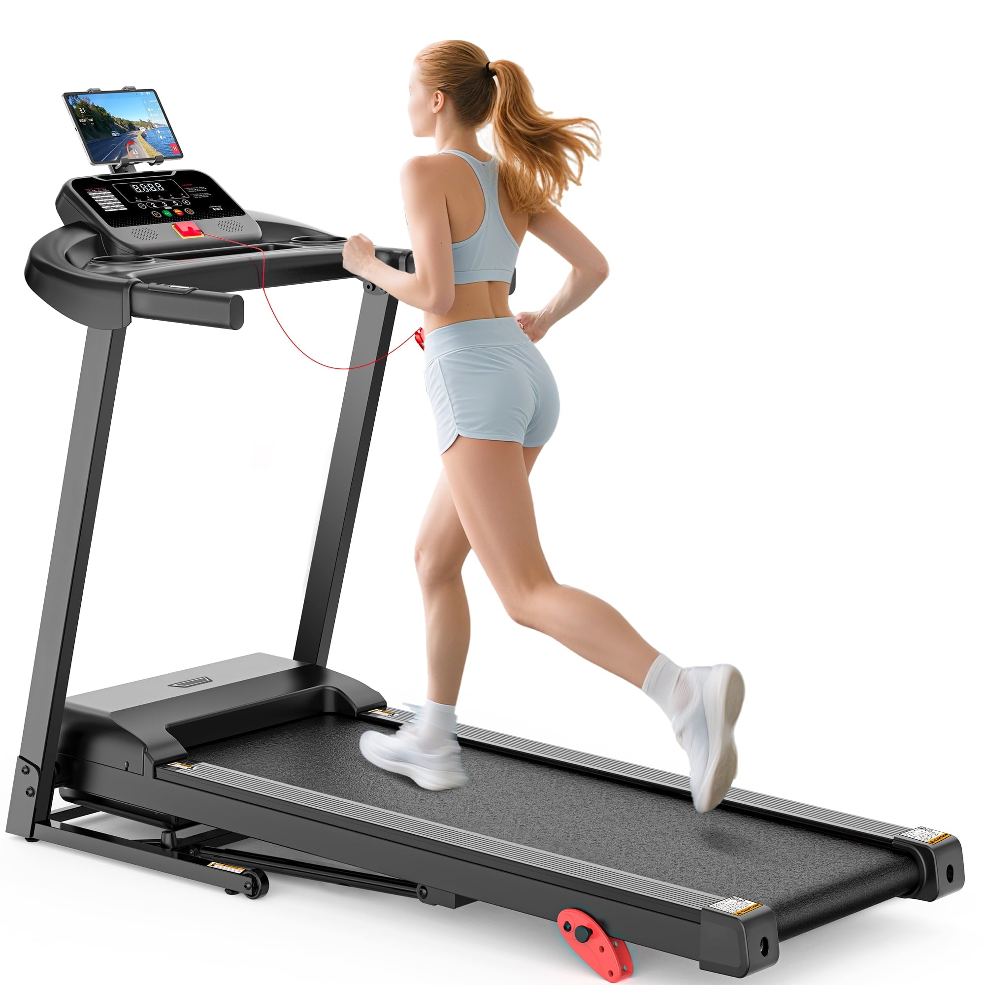Qvamodo Folding Smart 300lbs Capacity Treadmill with Inclines for Home Use, 7.5MPH Fast Speed, APP Control, 2.5HP Brushless Motor, Home&Office