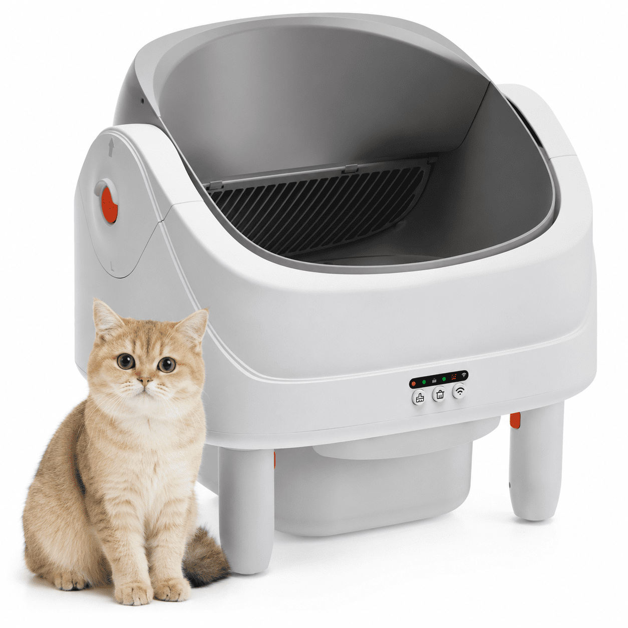 ZEJIXO Self Cleaning Litter Box, Automatic Cat Litter Box w/ APP & Panel Control, Safety Sensor Protection, Open Top Litter Box,Odor Removal, 111 Large Capacity, Quiet Operation for Multiple Cats
