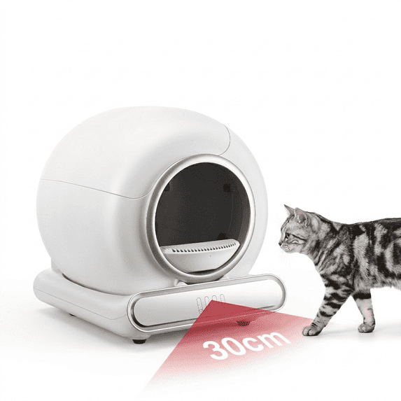 Qvamodo Self-Cleaning Litter Box for Multiple Cats – Automatic Cat Litter Box with App Control & Smart Safety Sensors, Odor Control, large cat litter box – Includes 2 Roll Litter Liner Bags