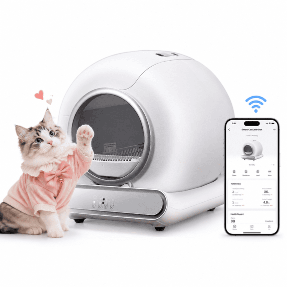 ZEJIXO Self-Cleaning Litter Box for Multiple Cats – Automatic Litter Box with App & Panel Control, 7 Safety Sensors – 74L Extra Large Capacity, Includes 2 Rolls Bags