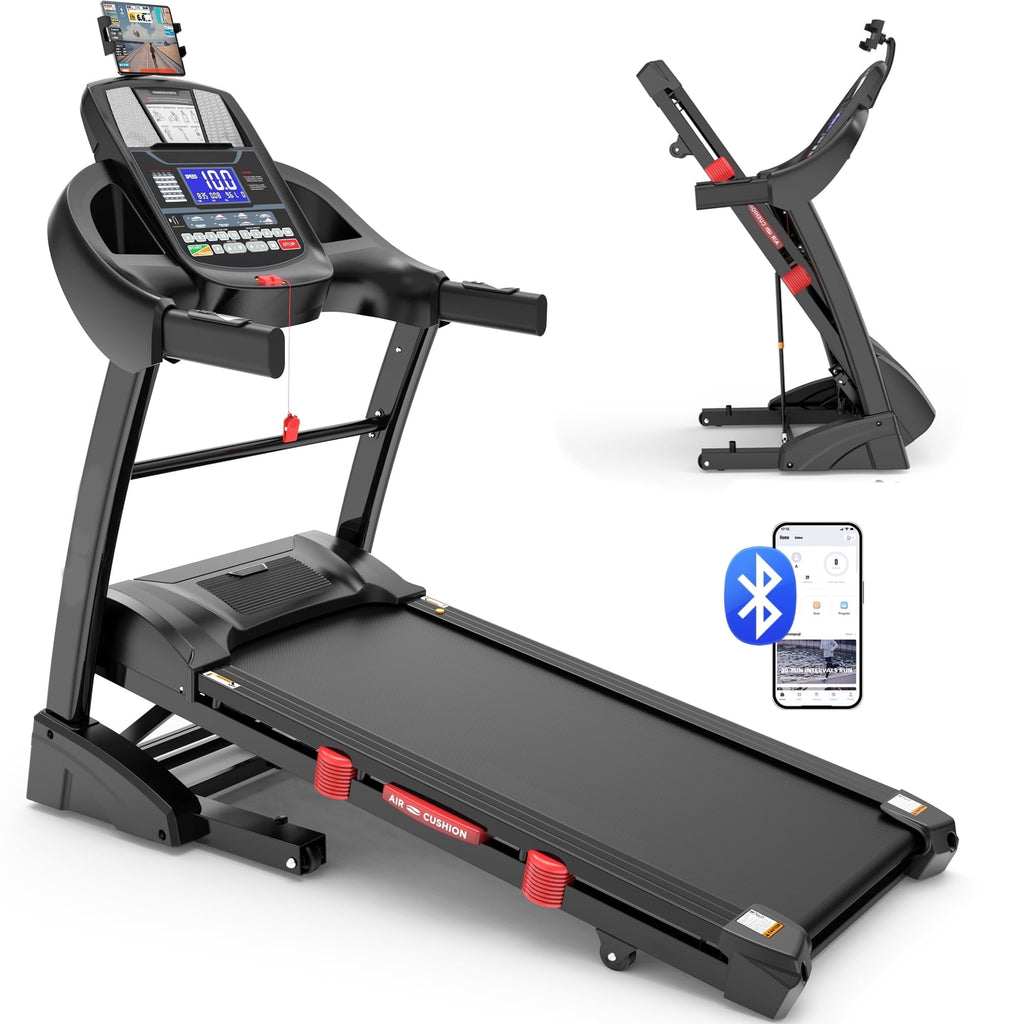 5HP Portable Folding Treadmill for Home, Treadmill with 20% Incline for Running Exercise, 300lb Capacity, APP Control, Bluetooth Connectivity,12MPH, 71 Programs