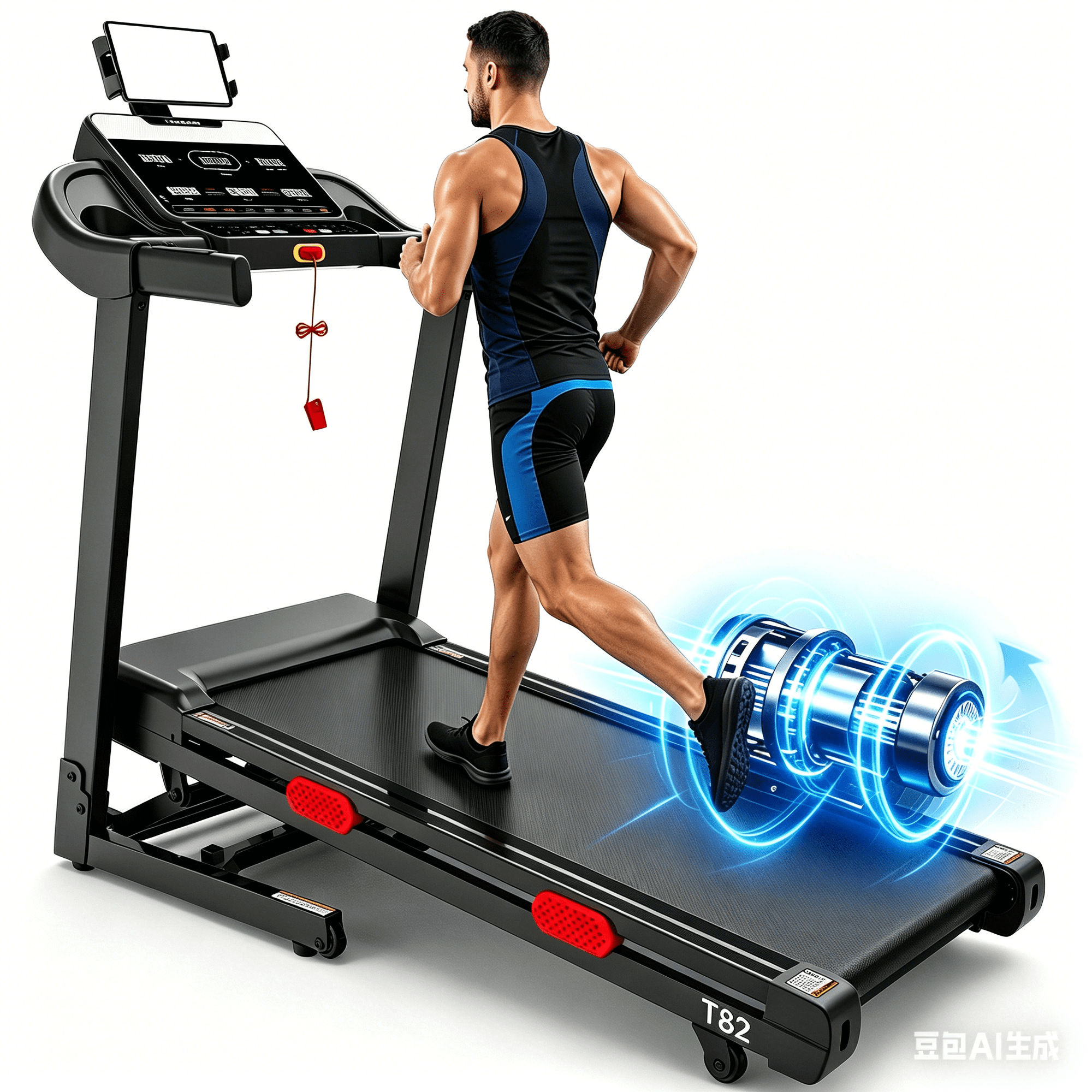 FaayFian Treadmill with 15% Incline,Portable Treadmills for Home Small, Incline Treadmill with Handle Bar, Walking Pad Foldable exercise treadmill with 3.8HP Quiet Brushless, LED Dispay, 300LBS Capacity