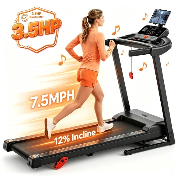 FaayFian Treadmill 300-330 lb Capacity Electric Treadmill with Incline 3.5 HP Walking Running Machine for Home Workout, App Connected