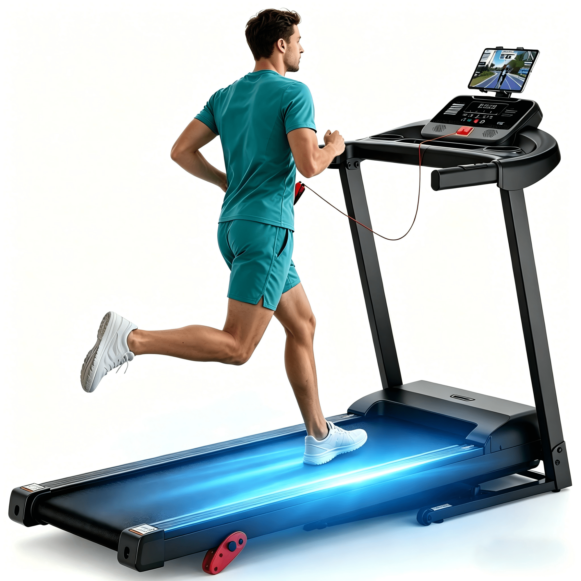 Qvamodo Treadmill With Incline 0-9% Adjustable Incline Foldable Electric Treadmill Wide Belt Home Treadmill for Walking Jogging