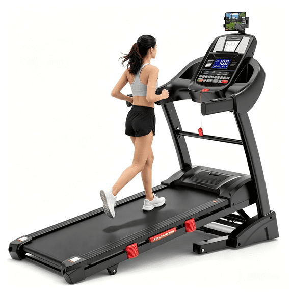 ZEJIXO Treadmills for Home with 20% Auto Incline, Folding Treadmill with 5.05HP Motor, Treadmill with Incline, Foldable Treadmill with 12 MPH Speed, 300 lbs Capacity