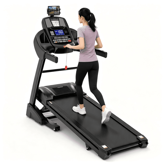 ZEJIXO Treadmills for Home, Folding Treadmill with Auto Incline, Treadmill for Home Gym with 5.05HP Motor, 20% Incline, 12 MPH Speed, 300 lbs Capacity