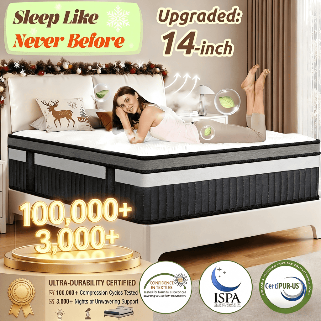 WNANEEZ Queen Size Mattress in a Box, 14 Inch Gel Memory Foam Mattress for Cool Night & Pressure Relief, Medium Plush Feel with Motion Isolating, Breathable Fabric