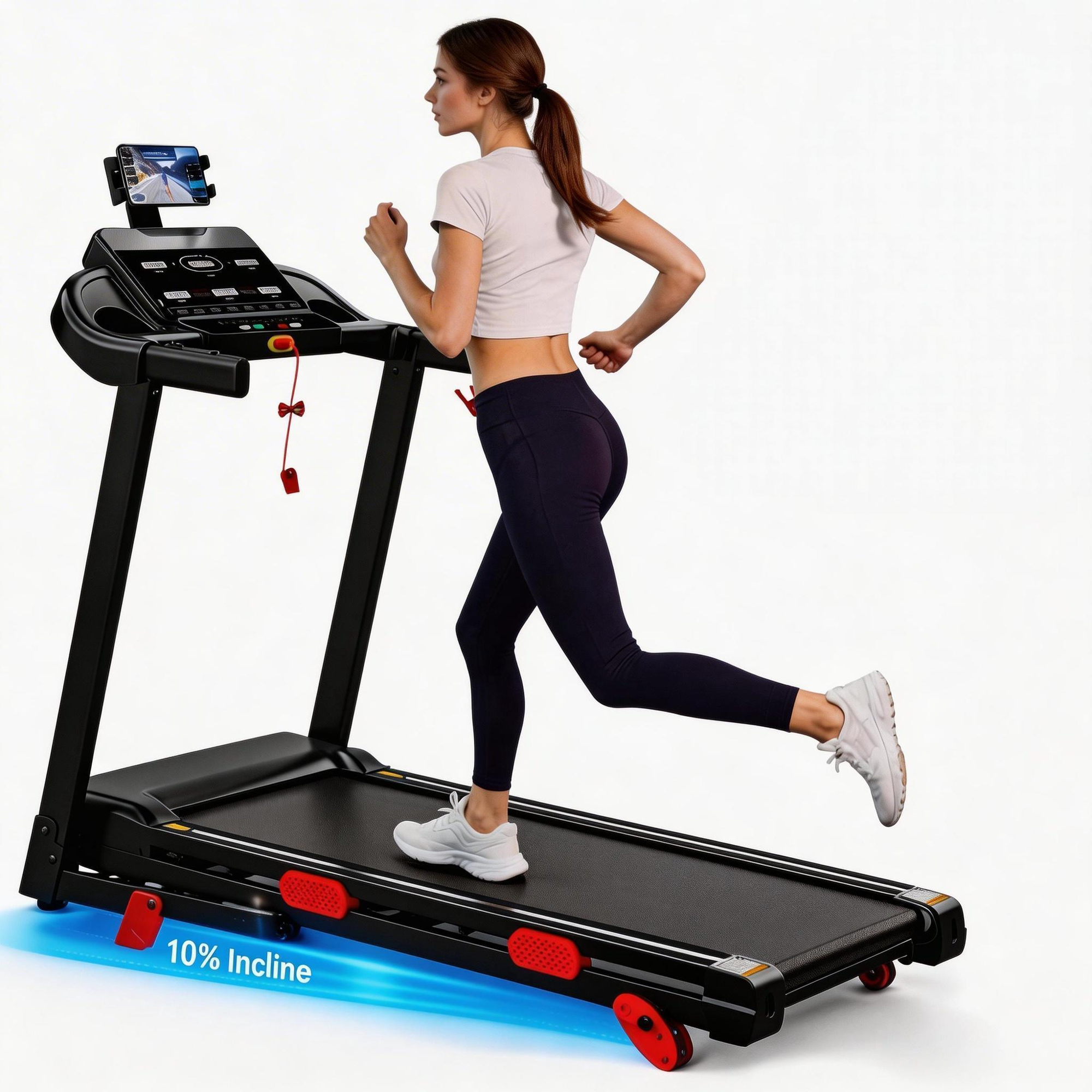 ODYAAZ Walking Pad with Handle Bar, 2026 Upgrade Portable Small Treadmill with Handles for Home Small, 3.75HP Running Machine Walking Pad Treadmill with Incline, 0.6-9MPH, 350LBS