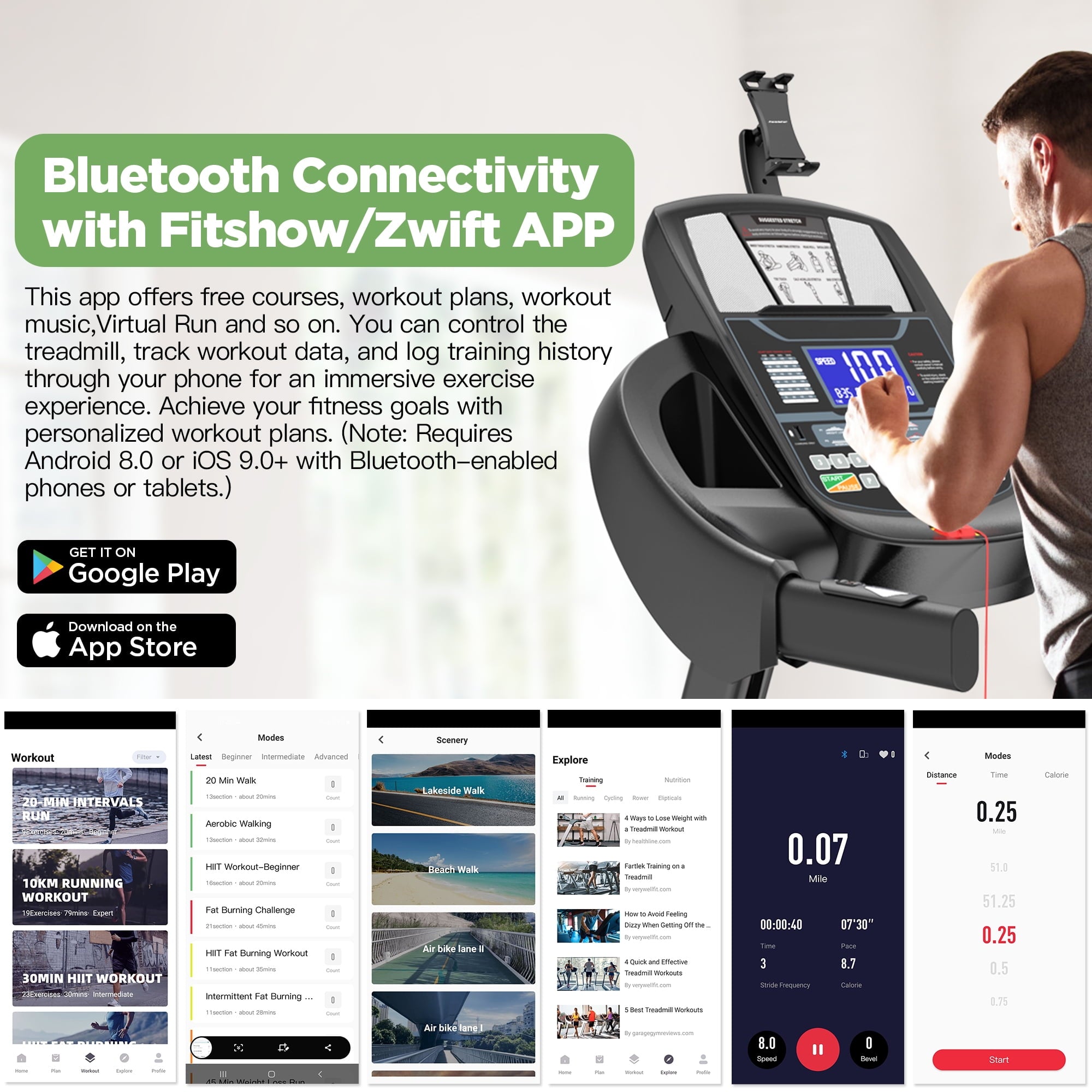 Qvamodo 4.5HP Treadmill for Home, Folding Treadmill with 15-Level Auto Incline,10 MPH Portable Treadmill 300 LB Capacity, Foldable Treadmill with 64+3+3+3 Programs Bluetooth, LED Display, APP Control