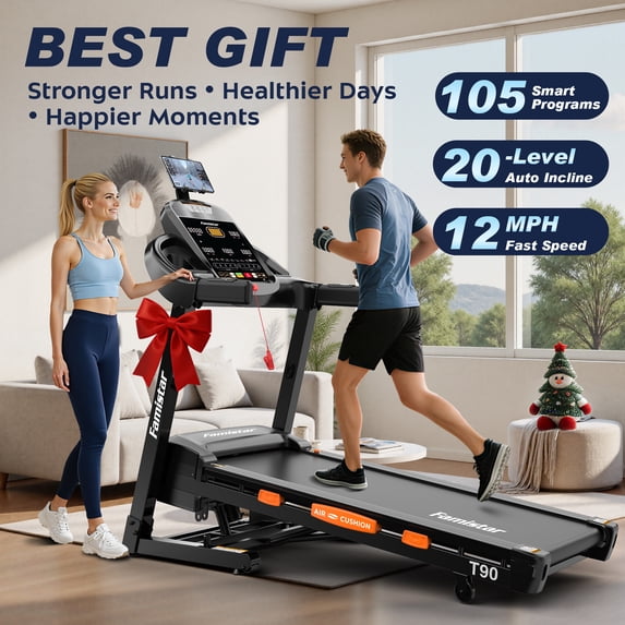 WNANEEZ Treadmill with Incline & Handle Bars | Compact Portable Walking Running & Treadmill for Home/Apartment | Wide Running Belt | Includes Workout Trainer Program with Bluetooth App