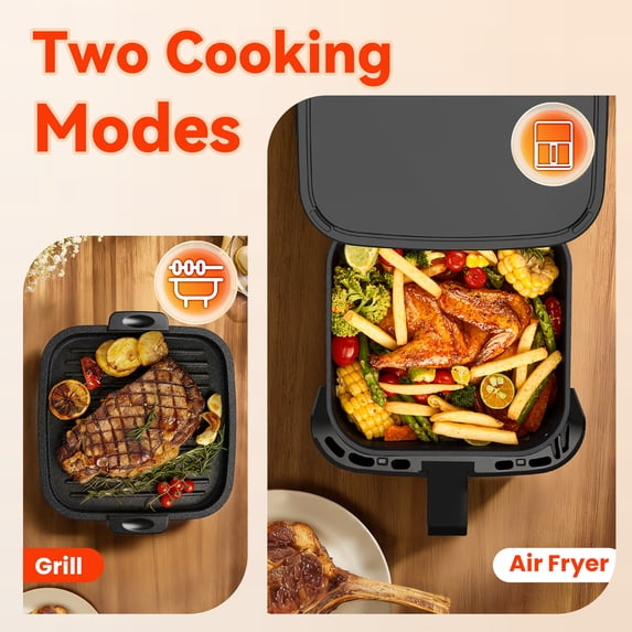 Famistar Air Fryer Oven, 8-in-1 7.5Qt Multifunction Air Fryer & Grill Pan w/ Digital LED Touch Screen, 8 Preset Cookings, Dishwasher-Safe Basket, 95% Less Oil, Nonstick Dishwasher-Safe Basket, 100Pcs Liner
