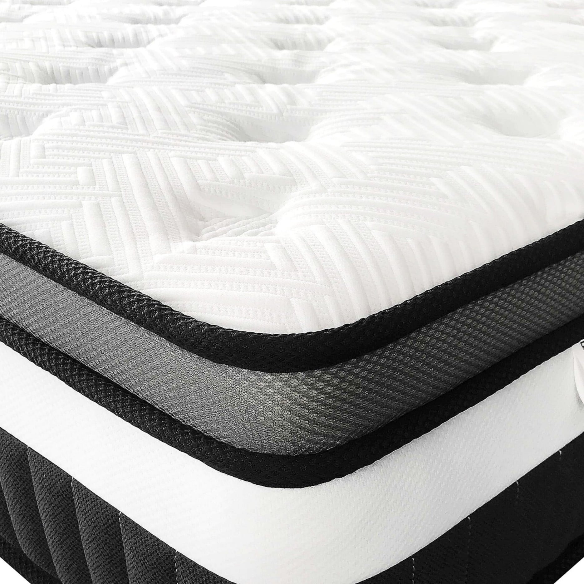 WNANEEZ King Size Mattress,14 Inch Mattress in a Box with Memory Foam & Individual Pocket Spring for Edge Support,Pressure Relief,Medium Firm,CertiPUR-US.