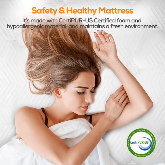 Qvamodo Cooling Relief Gel Queen Size Mattress in a Box, 14in Mattress in a Box, Medium-Firm for Presure Relief&Cooler Sleep, Motion Isolation, Certified Safe Foams & Fabric
