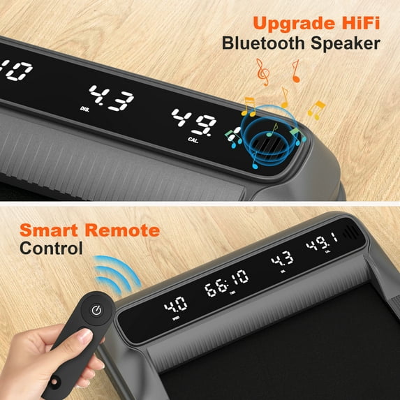 Famistar 2.5HP Treadmill Walking Pad, Famistar 2-in-1 Portable Electric Exercise Treadmill, Under Desk Treadmill with Remote Control, 265LB Capacity, HiFi Bluetooth Speaker, 0.5-4Mph Speed, for Home & Office