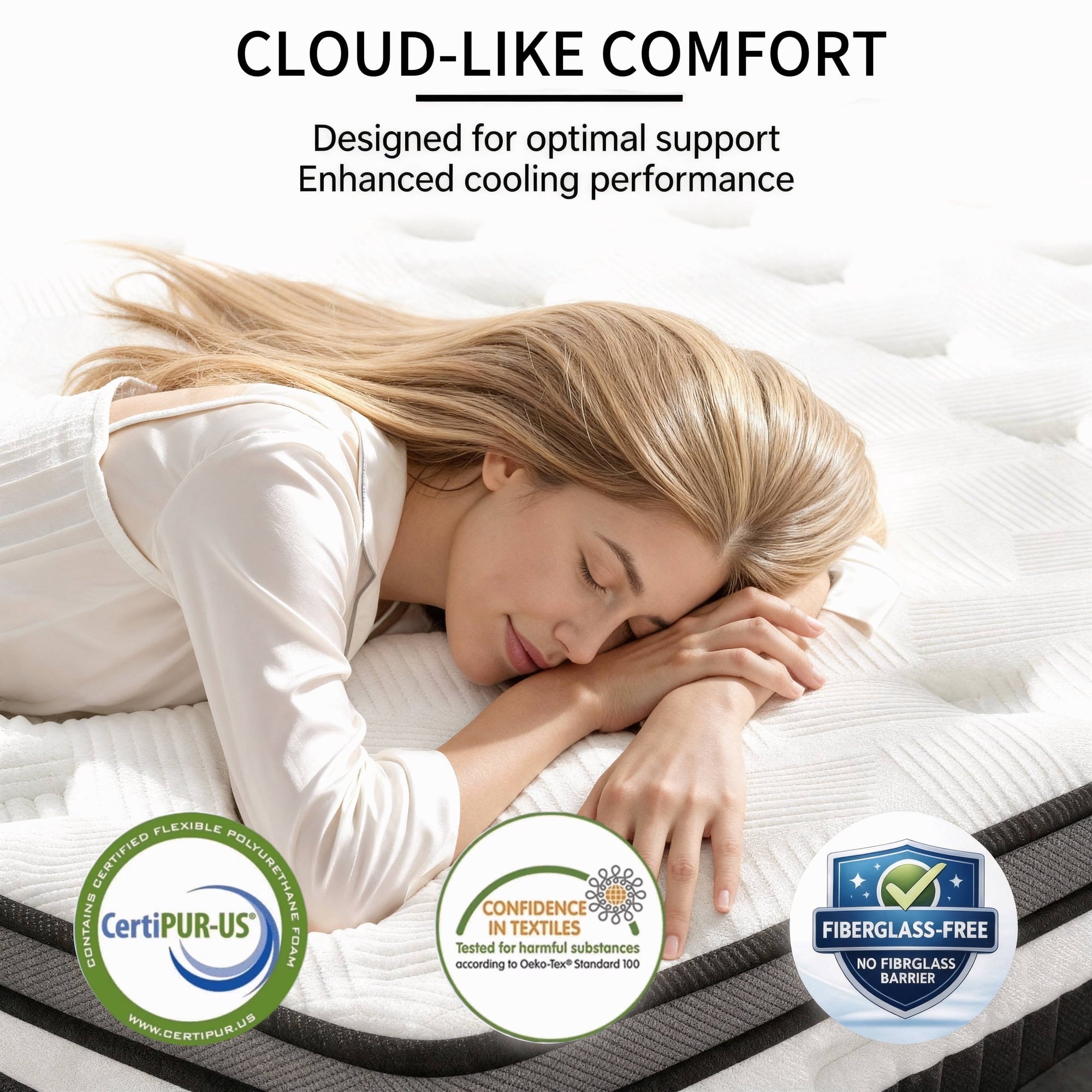 FaayFian Queen Size Memory Foam Mattress, 14" Innerspring Hybrid Mattress, Multiple Size