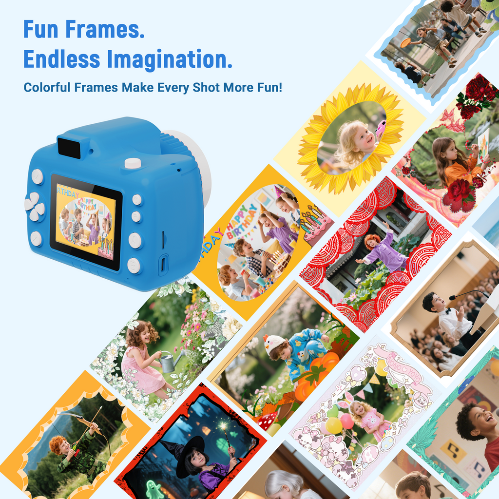 Qvamodo Kids Camera, Camera for Kids with Projector, Offers Projection,1080p Video Recording, Kids Digital Camera Birthday Gifts for Boys Girls 32GB SD Card, Music Playback, Portable Design
