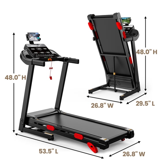 FaayFian 3.75HP Folding Treadmill for home W/Speaker, Dual Control Modes: Console & App Control, large Display Screen,105 Programs, 9MPH, 300LBS, Walking Running Exercise treadmill