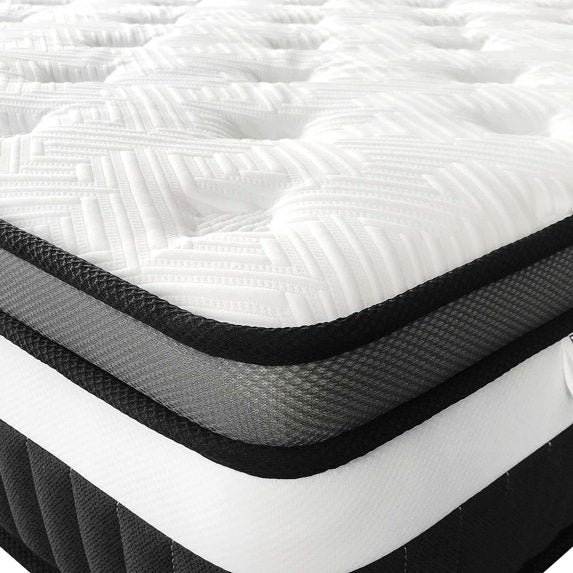 FaayFian 14" Queen Mattress, Hybrid Memory Foam Mattress and Pocket Spring Mattress in a Box