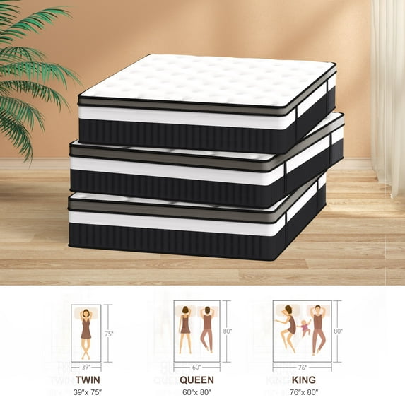 FaayFian Memory Foam Mattress, 14" Innerspring Hybrid Mattress, Multiple Size-King