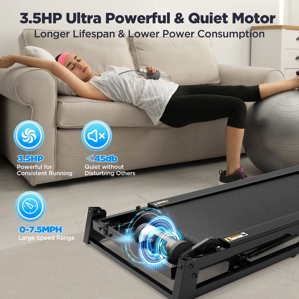 FaayFian 300lbs Folding Treadmill w/ 3HP Motor, 64+7 Programs, Incline Treadmill for Home, 7.5MPH Speed, APP Control & Bluetooth Speakers, Shock-Absorbing Running Belt, Portable Walking Jogging Treadmill