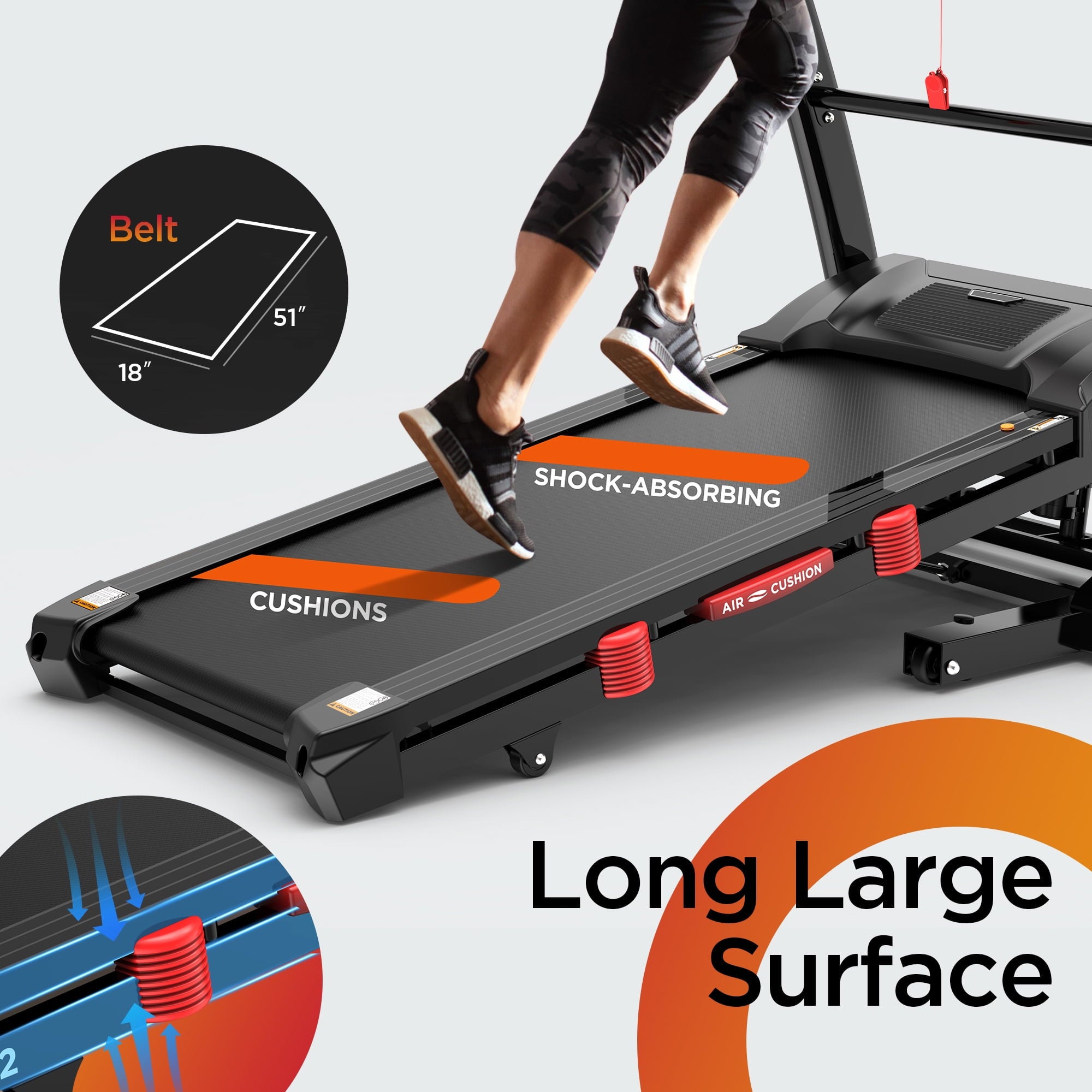 FaayFian Dual Motor 5.0HP Folding Electric Treadmill for Home, Durable Running Machine with 15% Auto Incline, 400LBS Capacity, Bluetooth & APP Control, Quiet Compact Walking Pad Treadmill