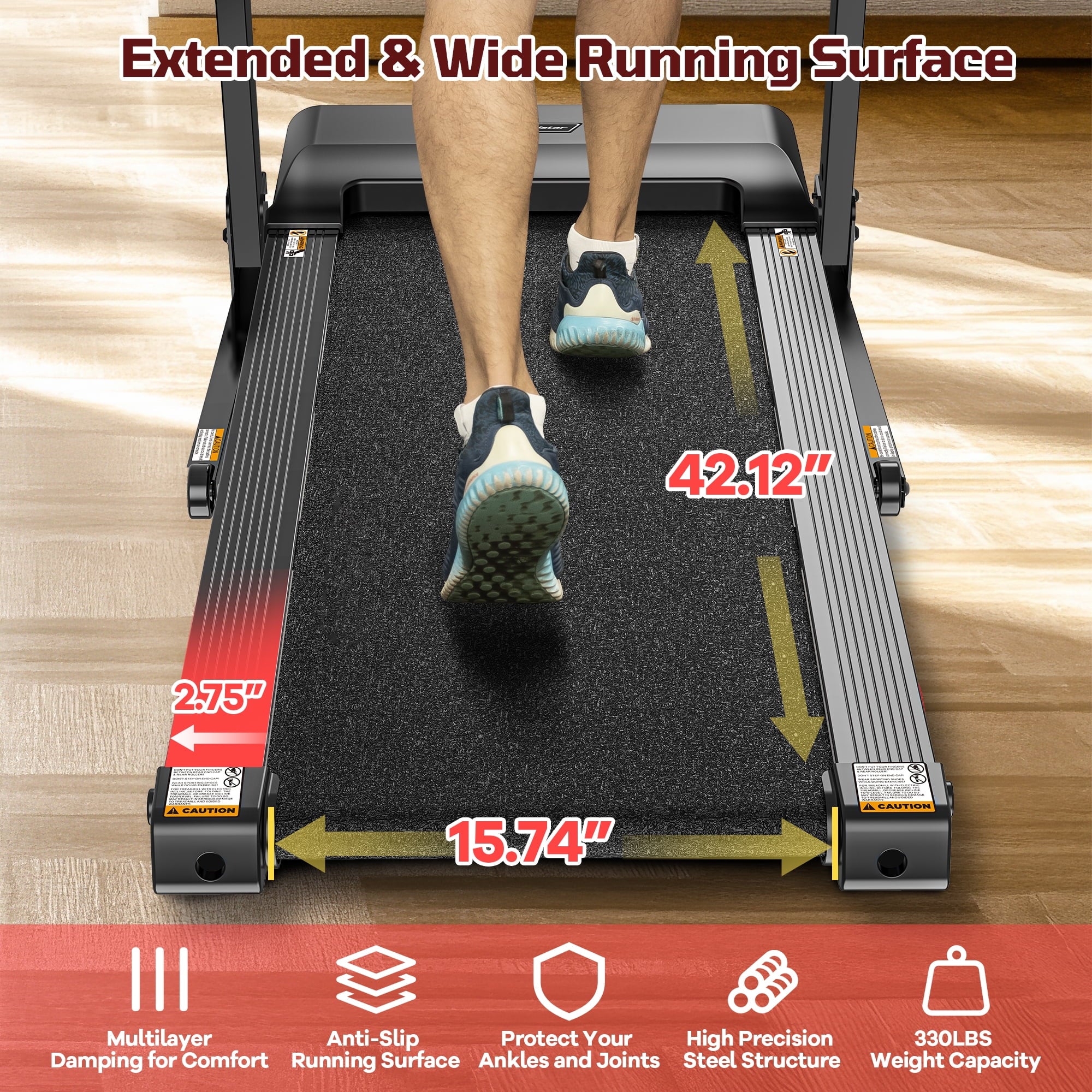 Famistar 3.5HP Foldable 4-in-1 Treadmill with 12% Incline, APP Connectivity & Bluetooth Speakers, 330 lbs Capacity, 64 Programs, Treadmill for Home/Office, Walking Jogging Machine, Knee Strap Gift