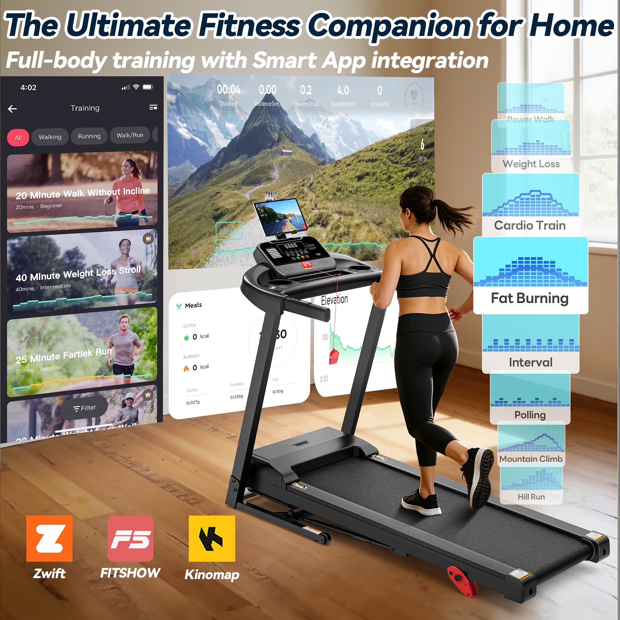 Famistar 12% Incline Treadmill with Handle, 3.45HP Portable Treadmills for Home, Foldable Treadmills with 340 LBS Capacity, 3-in-1 Quiet Walking Pad Treadmill, 70+1 Programs, APP Control, Knee Gifts