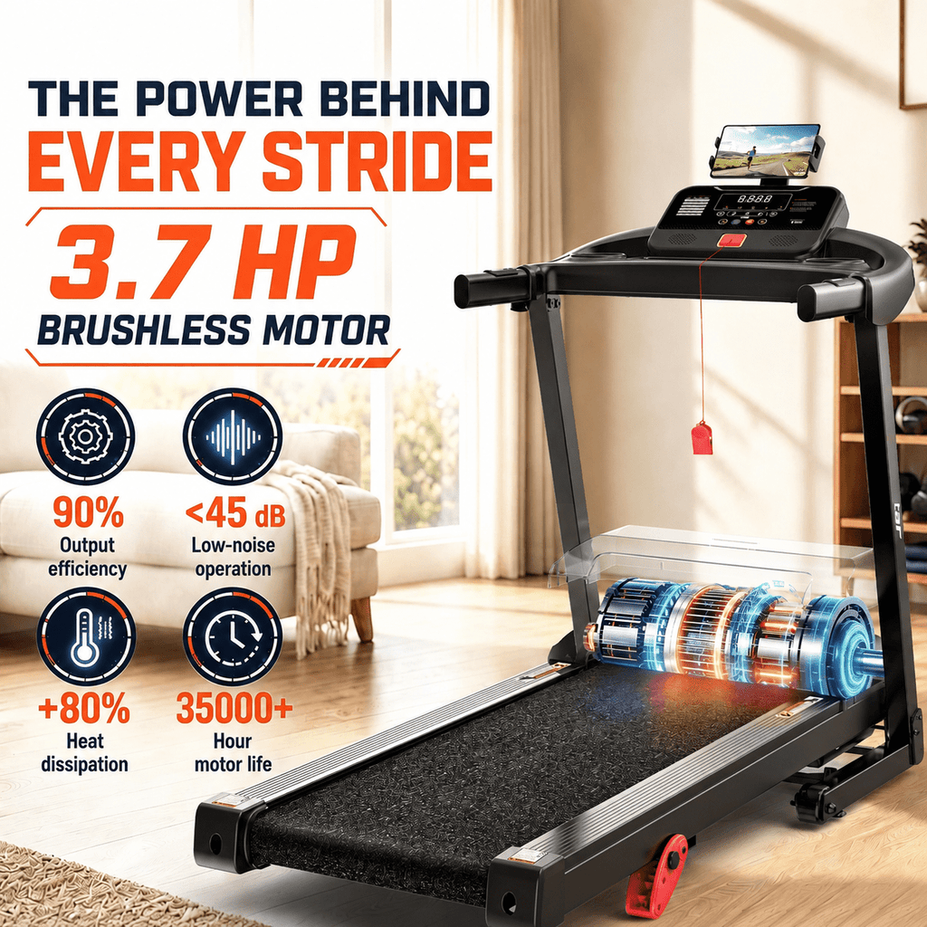 OXIBYPU 300lbs Capacity Folding Treadmill for Home, Exercise Treadmill with 10% Manual Incline, 3.75HP Motor, 7.5MPH Speed, 71 Workout Programs, Smart APP Control, Compact Foldable Treadmill, Knee Strap Gift