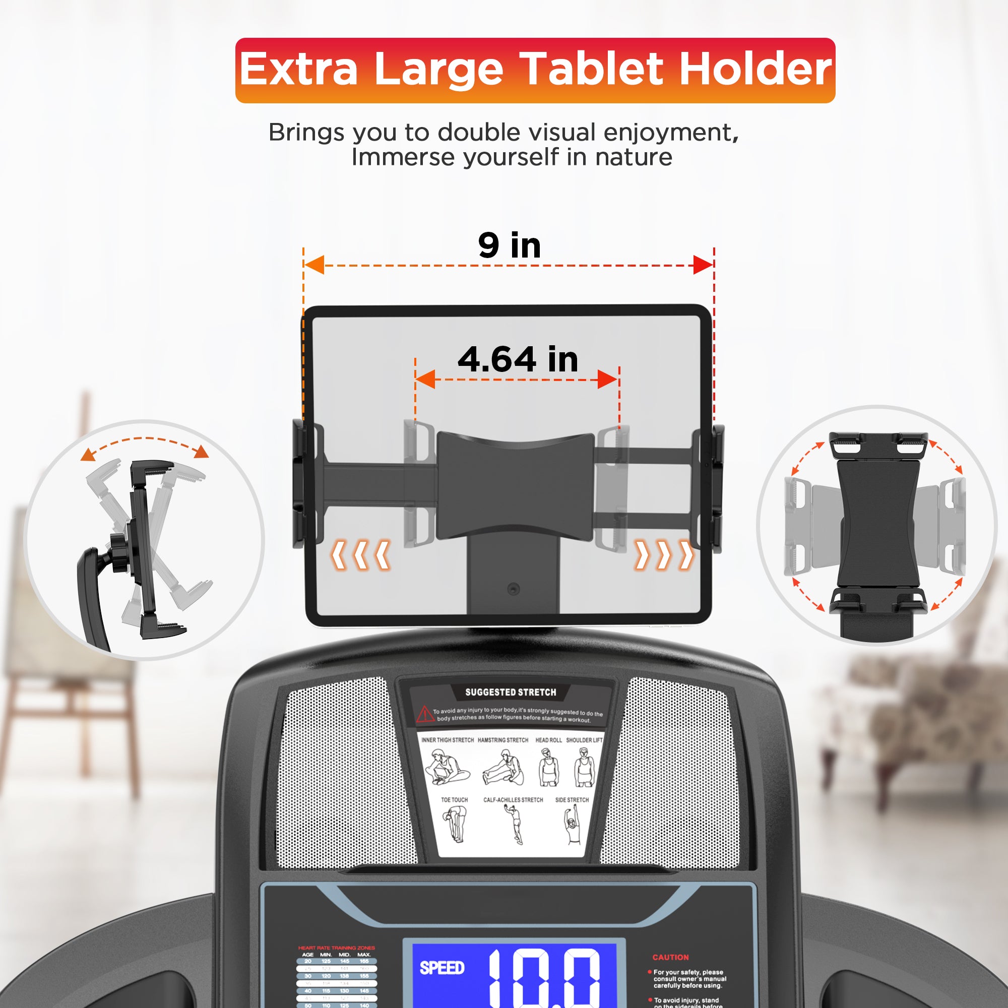 4.5 HP Foldable Treadmill for Home, Running Walking Machine, 20° Auto Incline, 12MPH, 300 Lb Capacity, APP w/ Free Training Courses, 71 Programs, Pulse Sensor, Bluetooth, Knee Strap Gift